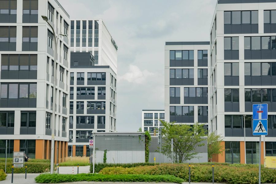 Contemporary office buildings